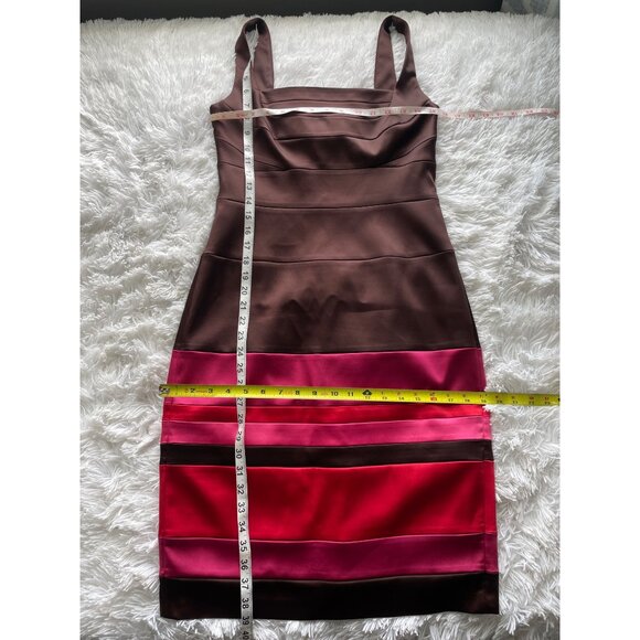 JAX Square Neckline Satin Cocktail Dress Size 10 - Picture 8 of 12